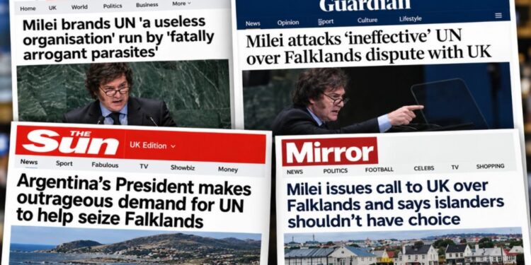 PRINCIPALES MEDIOS: Cómo reaccionaron los medios británicos al discurso de Milei en la ONU