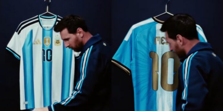 PARA TODA LA VIDA: Messi presentó la camiseta especial que usará en la despedida de la Selección