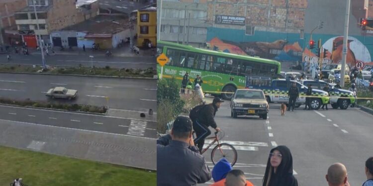 Vehículo abandonado provocó caos en Suba, Bogotá: grupo antiexplosivos estuvo en la zona