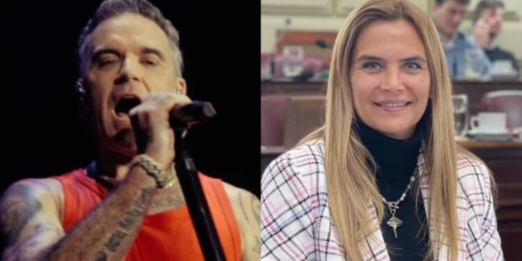 EN PLENO SHOW: Robbie Williams hizo un chiste sobre Amalia Granata: «Me encontré a una fan con la que me acosté hace 20 años»
