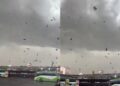 DECLARON ALERTA ROJA: Temporal en Chile: se voló el techo de una terminal de ómnibus