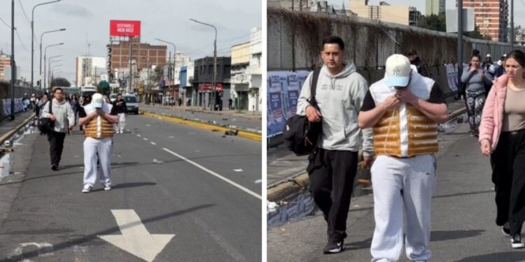SÓLO EN ARGENTINA: Viral: peregrino caminó hasta Luján con un chaleco lleno de cerveza