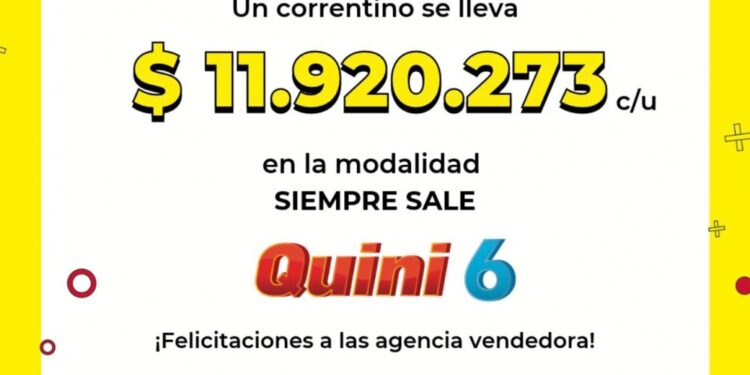 EN LA LOCALIDAD DE ESQUINA: Correntino ganó casi $12 millones con la modalidad «Siempre Sale»