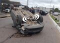 TACUARÍ Y AV. CAZADORES CORRENTINOS: Corrientes: volcó su auto y dio positivo en el test de alcoholemia