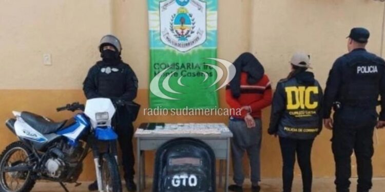 MONTE CASEROS: Detuvieron a un hombre y secuestraron cocaína, dinero y una moto