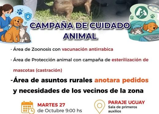 SE INFORMA SOBRE: CAMPAÑA DE PROTECCIÓN ANIMAL Y AVISO DEL SÉCTOR «OBRAS Y SERVICIOS PÚBLICOS» EN EL MARCO DEL 02 DE NOVIEMBRE