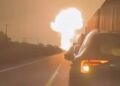 Pipa se incendia y explota en carretera Zaragoza-González: cierran circulación en Tamaulipas