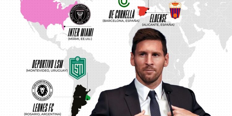 Con la confirmación de la compra de Eldense, el mapa de los clubes vinculados a Lionel Messi