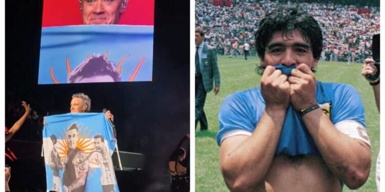 Robbie Williams homenajeó a Messi y Maradona: «No me importa la Mano de Dios»